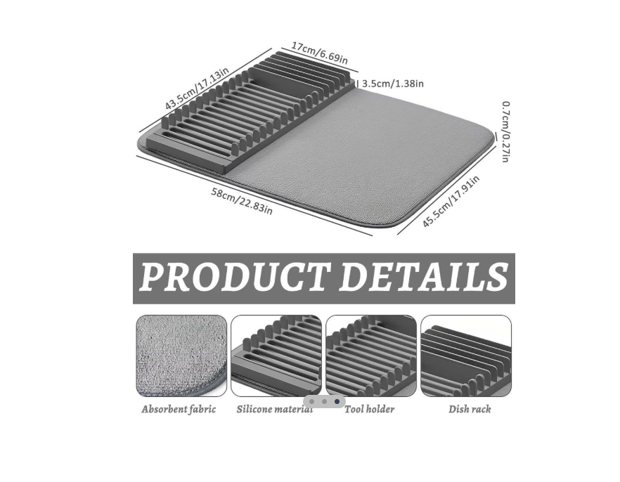 Miniatura 2 de Alfombra escurridora porta platos